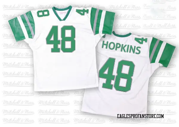 Men's Wes Hopkins Philadelphia Eagles Authentic White Throwback Jersey